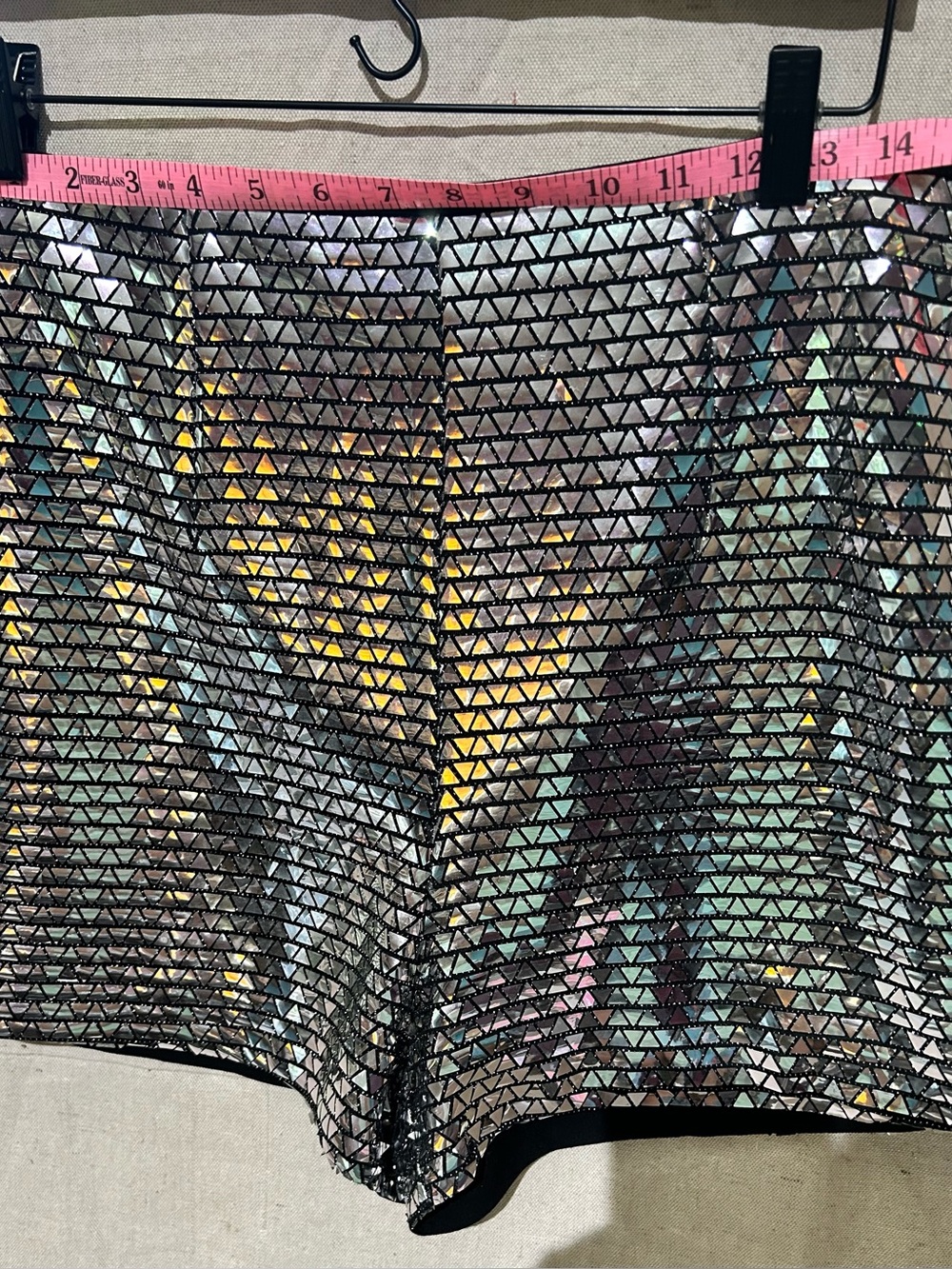 Zara Metallic Sequin Women's Shorts - Iridescent Silver - Picture 4 of 4